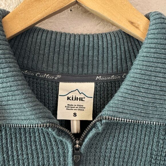 KUHL Norda 1/4 Zip Sweater Womens Small Pullover Merino Wool Organic Evergreen - Picture 2 of 13